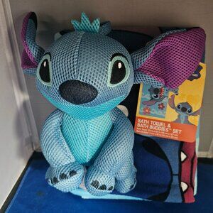 Stitch Bath Towel & Bath Buddies Set - Disney - NEW With Tags